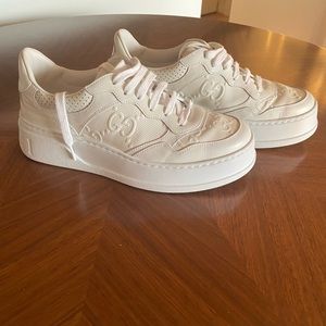 Gucci GG Embossed Leather Sneakers- 40/9 - Like New- Includes Box
